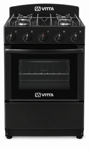 Cocina Vitta 4 Hornallas Multigas negra.