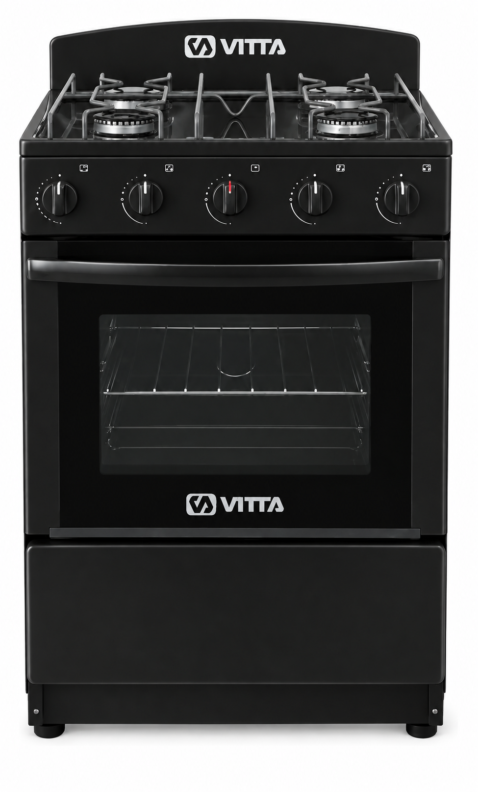 Cocina Vitta 4 Hornallas Multigas negra.