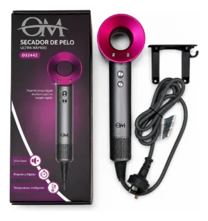 Secador De Pelo Om Ultra Rápido 3 Temperaturas Fucsia 2400w