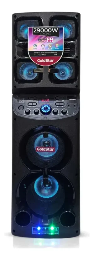 Parlante Torre Goldstar 130W RMS Bluetooth TWS Luces LED Sin Batería