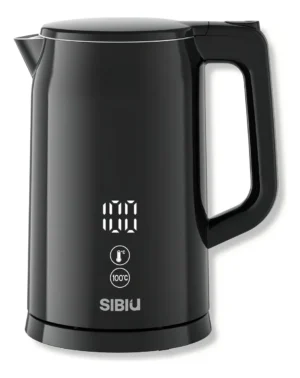 Pava Eléctrica Digital Sibiu Acero Inoxidable 1.7L Negro